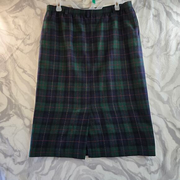 Vintage Alfred Dunner Green Plaid Pencil Skirt Size 8 – Retro Classic - Picture 2 of 6